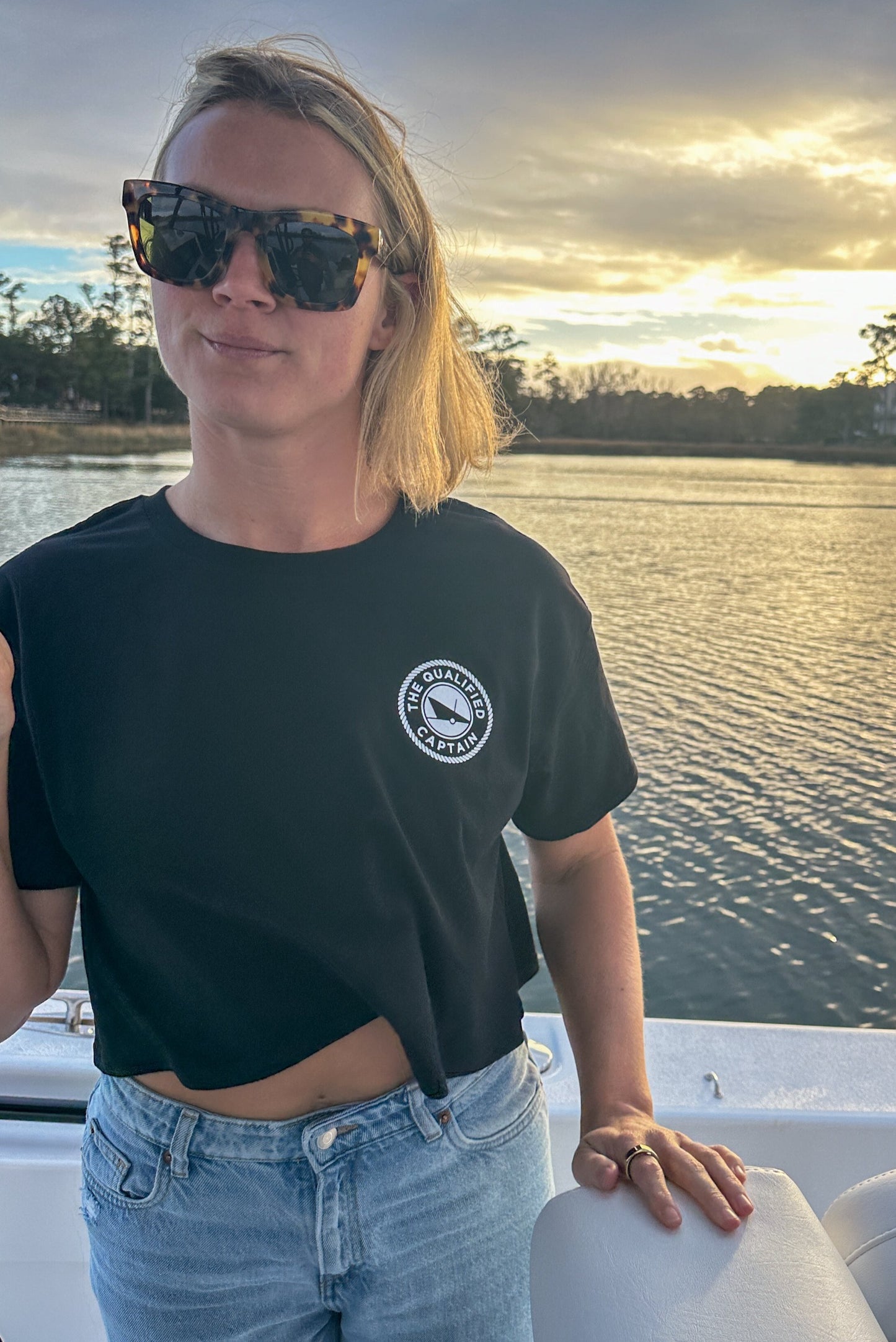 TQC Black Crop Tee