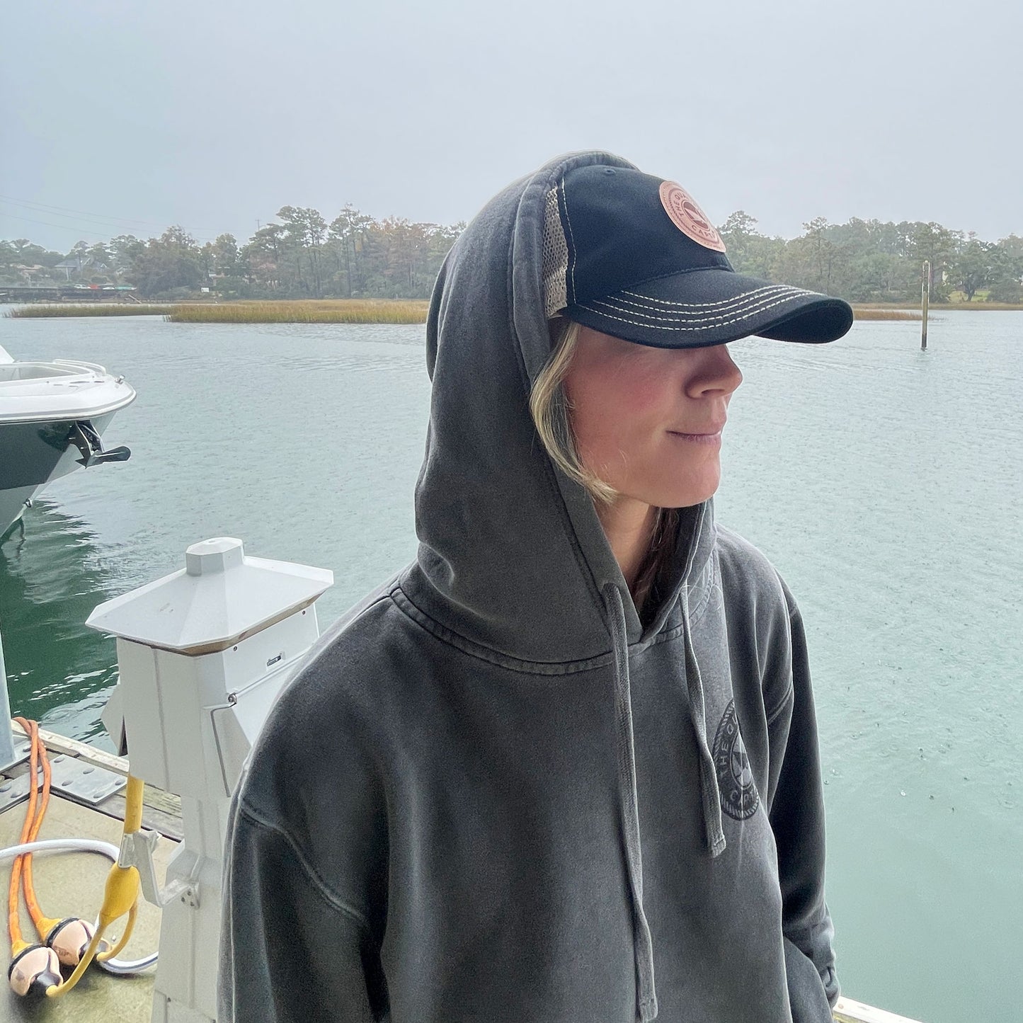 Leather Patch Garment Washed Trucker Hats