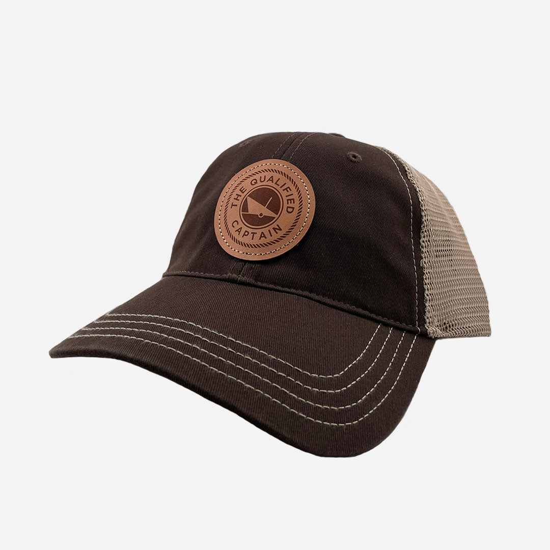 Leather Patch Garment Washed Trucker Hats