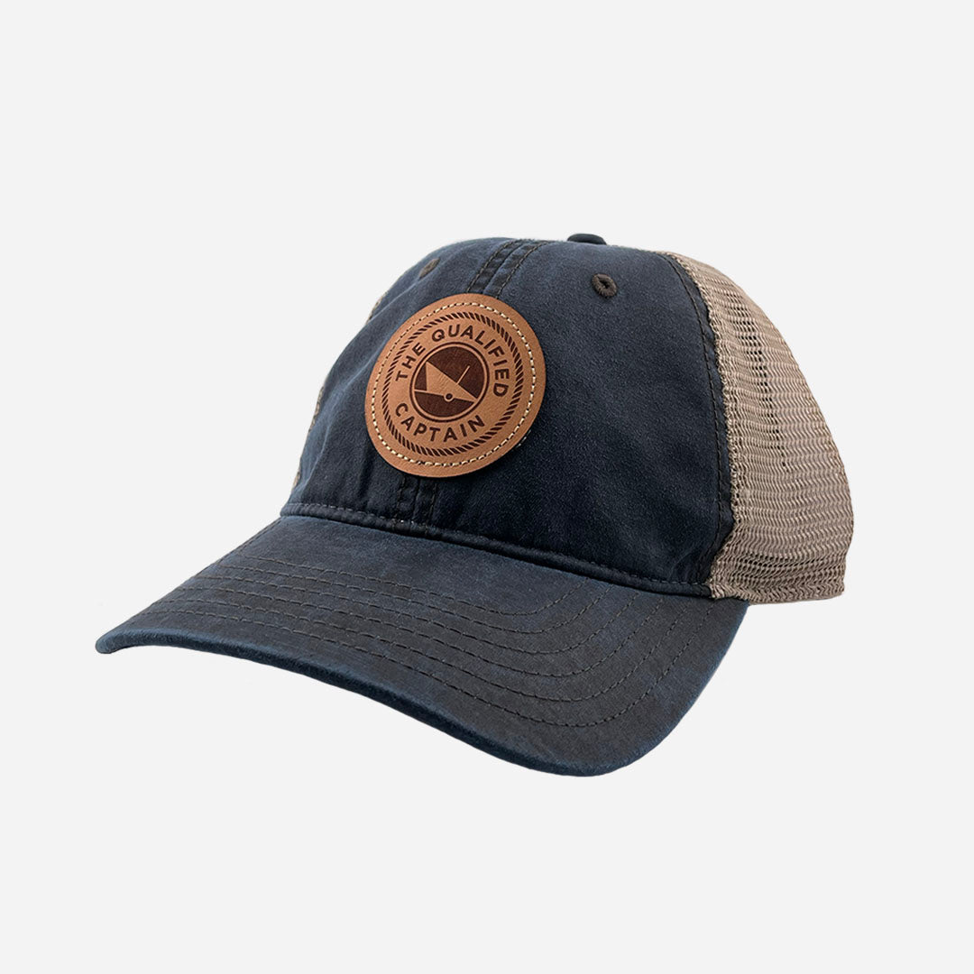 Leather Patch Garment Washed Trucker Hats