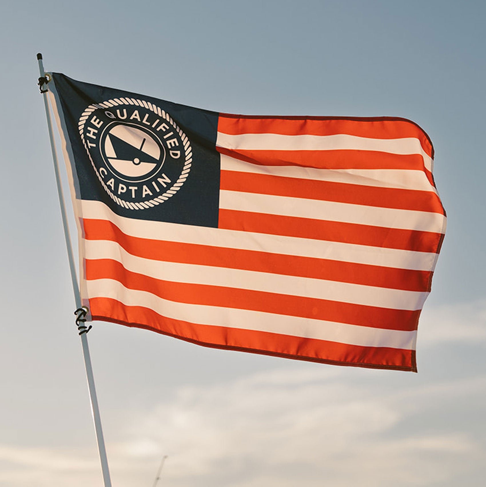 Qualified Captain USA Flag Boat Nautical American Flags