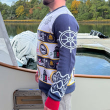 Load image into Gallery viewer, The Qualified Captain Christmas Sweater, Christmas sweater, nautical christmas, santa, captain sweater, christmas bells, ship wheel, qualified captain christmas, black friday, mens sweater, ugly christmas sweater
