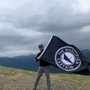 large qualified captain boat flag