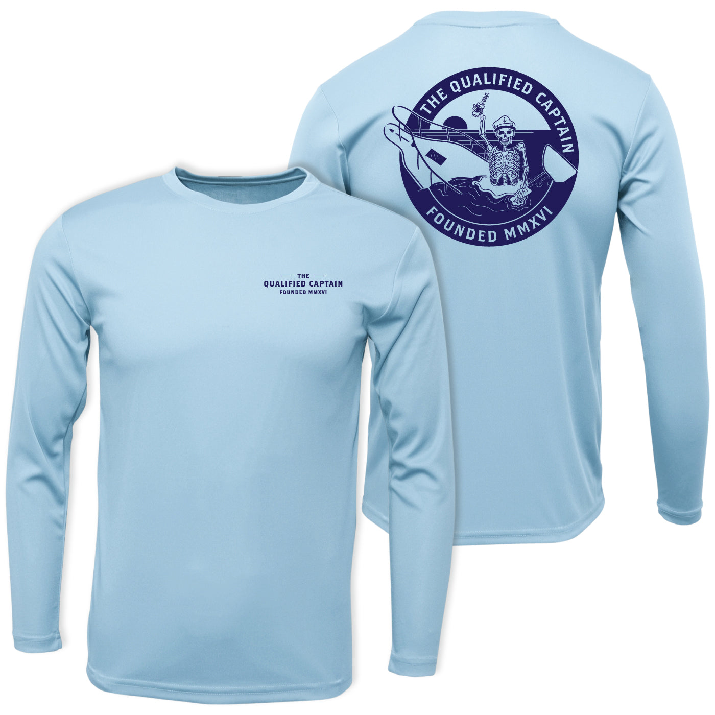 Skeleton Performance Crew Ice Blue/Navy – The Qualified Captain™