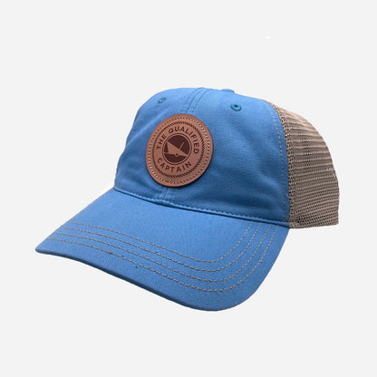 Leather Patch Garment Washed Trucker Hats
