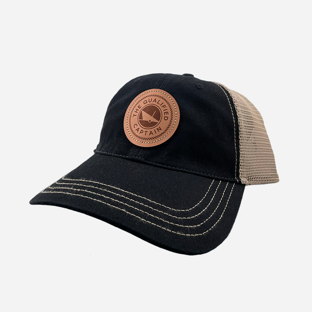 Leather Patch Garment Washed Trucker Hats