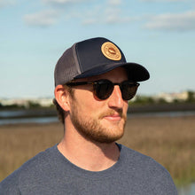 Load image into Gallery viewer, richardson 112 the qualified captain trucker hat navy leather patch hats instagram

